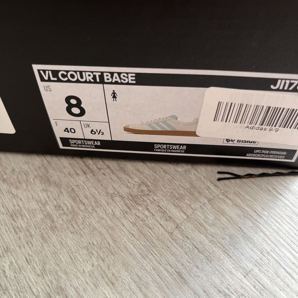 Adidas Women's Vl Court Base Trainers Sneakers Sports Shoes Low Size 8 Lite Blue - Picture 3 of 6